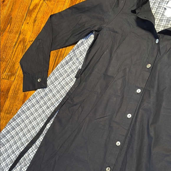 PROJECT‎ 6 NY NWT Maaya Long Black Gingham Poplin Button-Up Shirt Dress Size S - Picture 8 of 16